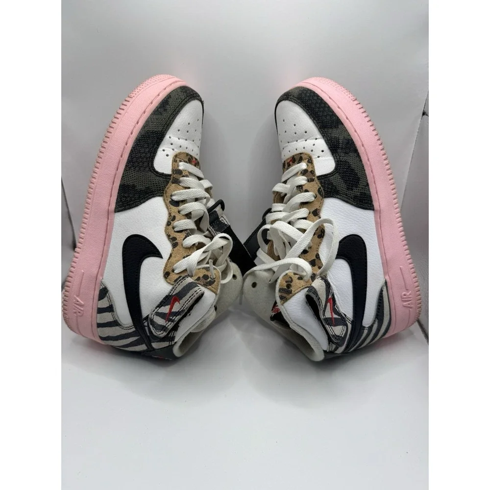 Nike Air Force 1 Women's Size 7.5 Mid Tunnel Walk Animal Instinct  Sneakers Shoe - Picture 3 of 10